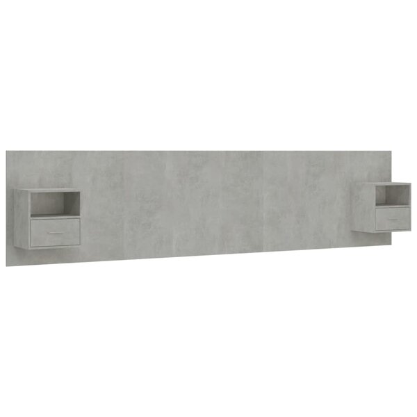 vidaXL Tête de lit avec armoires Gris béton Bois d'ingénierie