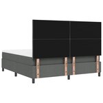 vidaXL Lit à ressorts avec matelas et LED - Gris foncé  180x200 cm Tissu