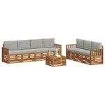 vidaXL Ensembles de canapés avec coussin 8 Pièces Gris Naturel et Clair