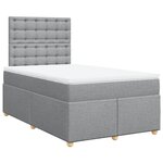 vidaXL Sommier à lattes de lit avec matelas Gris clair 120x200cm Tissu