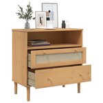 vidaXL Buffet SENJA aspect rotin marron 80x40x80 cm bois massif de pin