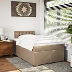 vidaXL Sommier à lattes de lit matelas cappuccino 120x190cm similicuir