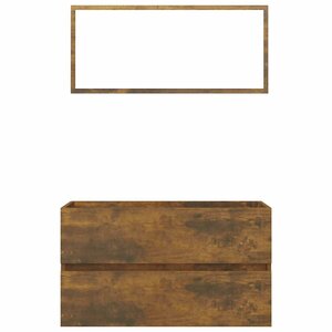 vidaXL Ensemble de meubles de salle de bain 2 Pièces Chêne fumé