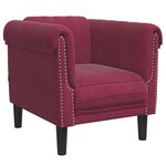 vidaXL Fauteuil rouge bordeaux velours