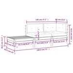 vidaXL Salon de jardin 3 Pièces avec coussins Blanc Bois de pin massif