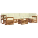 vidaXL Ensemble de canapés d'extérieur 8 pc Naturel et Crème