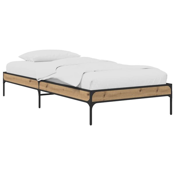 vidaXL Cadre de lit Chêne artisanal 80 x 200 cm Bois d'ingénierie