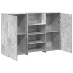 vidaXL Bureau de réception gris béton 155x50x103 5cm bois d'ingénierie