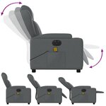 vidaXL Fauteuil de massage inclinable électrique gris similicuir