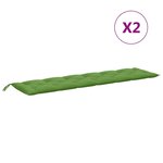 vidaXL Coussins de banc de jardin lot de 2 vert mélangé tissu