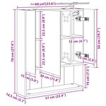 vidaXL Armoire Miroir de Salle de Bain Chêne Sonoma 60 x 14.5 x 70 cm