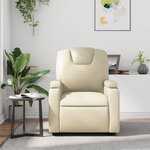 vidaXL Fauteuil inclinable de massage Crème Similicuir