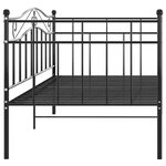 vidaXL Cadre de canapé-lit sans matelas noir métal 90x200 cm