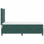 Lit Box Spring vidaXL avec Matelas Vert Foncé 90x200 cm Velours