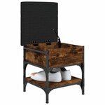 vidaXL Banc à chaussures chêne fumé 42x42x45 cm bois d'ingénierie
