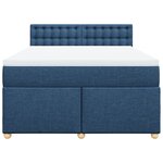 vidaXL Sommier à lattes de lit avec matelas Bleu 160x200 cm Tissu