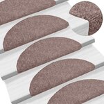vidaXL Tapis d'escalier auto-adhésifs 10 pièces 56 x 17 x 3 cm Marron clair Demi-rond