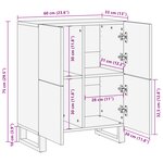 vidaXL Buffet 60x33 5x75 cm en Bois Massif de Manguier et Bois Agencé