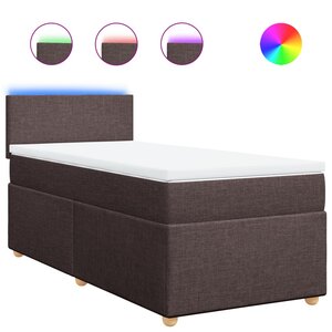 vidaXL Sommier à lattes de lit avec matelas Marron foncé 100x200 cm