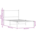 vidaXL Cadre de lit en métal sans matelas chêne fumé 100x190 cm