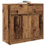 vidaXL Buffet avec tiroir vieux bois 80x34x76 cm bois d'ingénierie