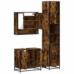 vidaXL Ensemble de meubles de salle de bain 3 Pièces Chêne fumé