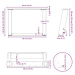 vidaXL Pieds de table basse en U  2 pièces  noir  40 x (30-31) cm  acier