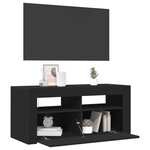 vidaXL Meuble TV avec lumières LED noir 90x35x40 cm