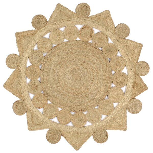 vidaXL Tapis fait à la main Jute tressée 120 cm