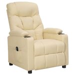 vidaXL Fauteuil inclinable électrique Crème Tissu