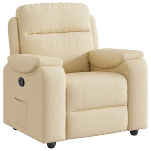 vidaXL Fauteuil inclinable Crème Tissu
