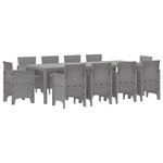 vidaXL Ensemble de salle à manger pour jardin 11 Pièces Gris clair