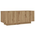 vidaXL Meuble TV avec lumières LED chêne artisanal bois d'ingénierie