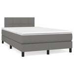 vidaXL Sommier à lattes de lit matelas LED gris foncé 120x190 cm tissu