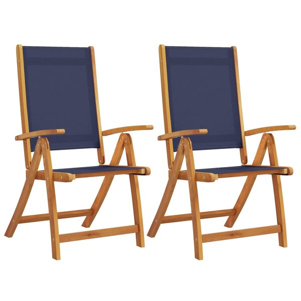 vidaXL Chaises pliables de jardin lot de 2 bois d'acacia et textilène
