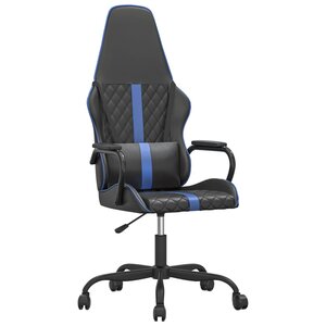 vidaXL Chaise de jeu de massage bleu et noir similicuir