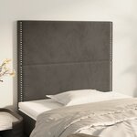 vidaXL Têtes de lit 2 Pièces Gris foncé 80x5x78/88 cm Velours