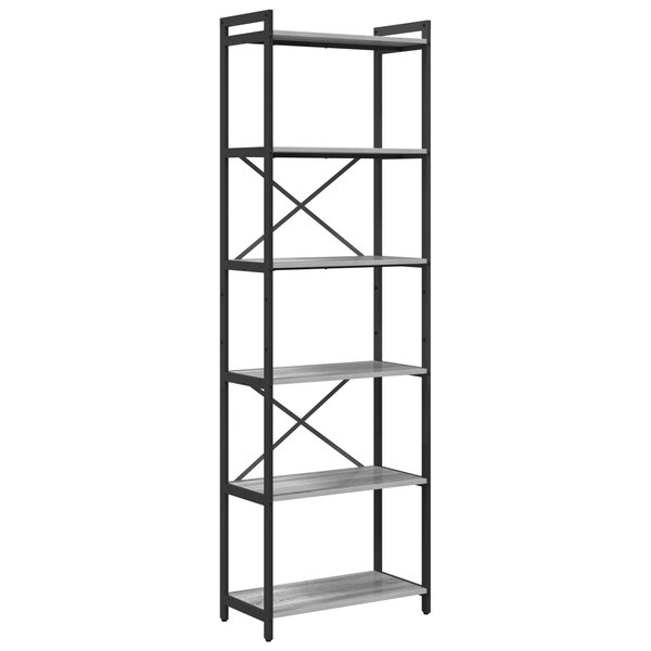 vidaXL Bibliothèque Sonoma gris 60 x 30 x 188 cm Bois et acier