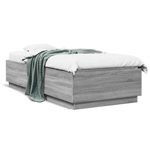 vidaXL Cadre de lit sans matelas sonoma gris 100x200 cm