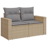 vidaXL Salon de jardin et coussins 10 Pièces mélange beige résine tressée