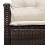 vidaXL Canapé de jardin 2 places avec rangement et coussins en poly rotin marron
