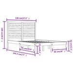 vidaXL Cadre de lit Blanc Bois massif 140x190 cm