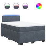 vidaXL Sommier à lattes de lit et matelas Gris foncé 120x200cm Velours