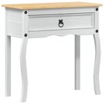 vidaXL Table console Blanc 73 x 35 x 73 cm Pin massif