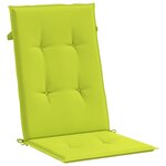 vidaXL Coussins de chaise de jardin à dossier haut lot de 4 vert vif