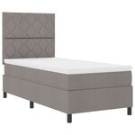 vidaXL Lit à ressorts avec matelas Taupe Simple Tissu