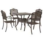 vidaXL Ensemble de tables de jardin 5 Pièces Bronze Aluminium coulé