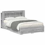 vidaXL Cadre de lit avec rangement Sonoma gris 160 x 200 cm