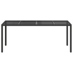 vidaXL Table de Jardin Noir polyrotin