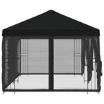 vidaXL Gazebo avec murs latéraux 6 x 3 m Noir Polyester et Acier 190